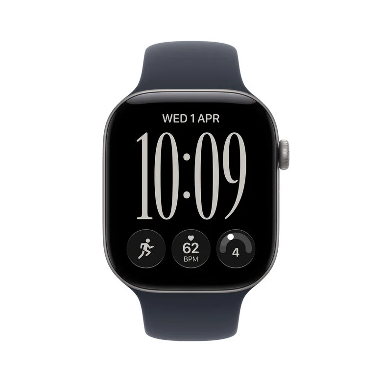 Apple Watch Series 12 GPS + Cellular, cassa 46 mm in alluminio grigio siderale con cinturino Sport blu marino - M/L