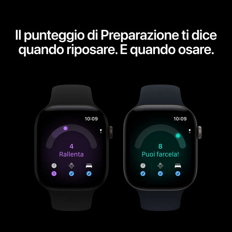 Apple Watch Series 12 GPS + Cellular, cassa 46 mm in alluminio grigio siderale con cinturino Sport blu marino - M/L