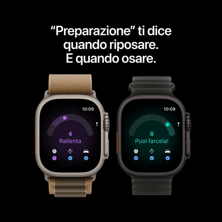 Apple Watch Ultra 4 GPS + Cellular, Cassa 49 mm in titanio nero con cinturino Ocean nero traslucido