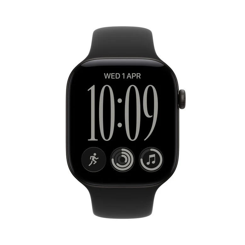 Apple Watch Series 12 GPS, cassa 46 mm in alluminio nero con cinturino Sport nero - M/L