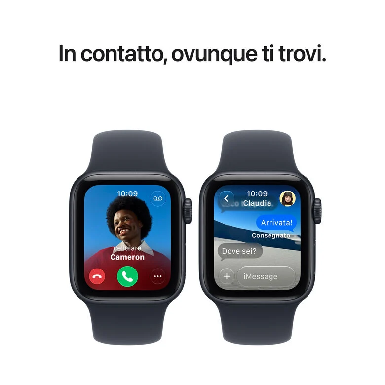 Apple Watch SE (3nd generation) SE 3 GPS, Cassa 40 mm in alluminio mezzanotte con Cinturino Sport blu marino - S/M