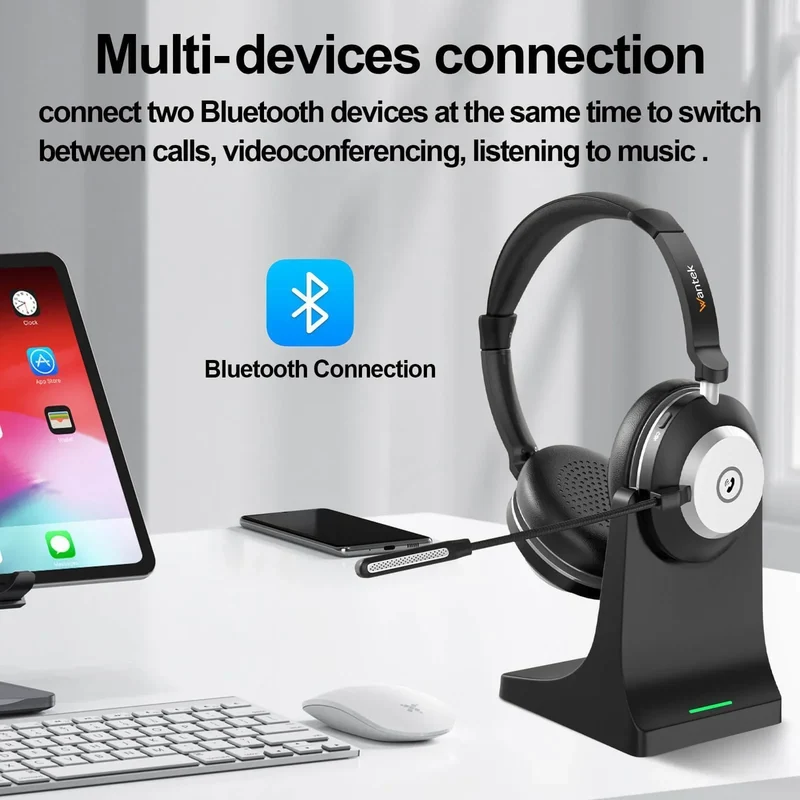 Wantek® WK882BT Noise Canceling Bluetooth Headset for Work