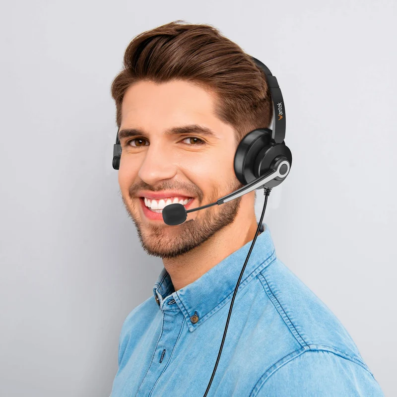 Wantek® h786 dual 3-in-1 Wired Headset USB