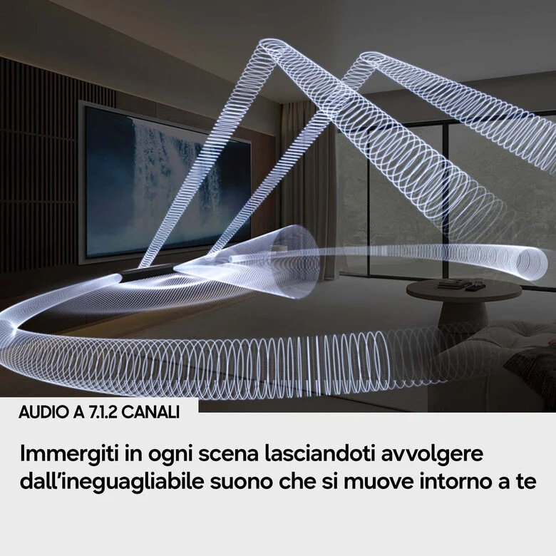 Samsung Soundbar HW-QS90H/XC, Audio 7.1.2 canali, potenza 330W, Active Voice Amplifier Pro, Bluetooth 5.3, Q-Symphony, Wireless Dolby Atmos, 2026