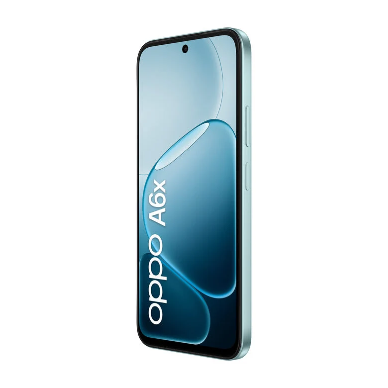 OPPO A6x AI Smartphone, doppia fotocamera 13MP+QVGA, Selfie 5MP, Display 6.75” 120HZ IPS HD+, 6100mAh, RAM 4GB(Esp1GB/2GB/4GB)+ROM 128GB [Versione Italia], Ice Blue