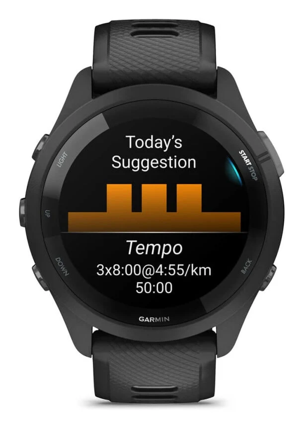 Garmin Forerunner 265 3,3 cm (1.3") AMOLED 46 mm Digitale 416 x 416 Pixel Touch screen Nero Wi-Fi GPS (satellitare)