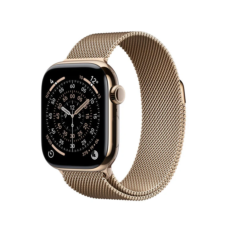 Apple Watch Series 11 GPS + Cellular 42mm Cassa Titanio Oro con Loop in maglia Milanese Oro