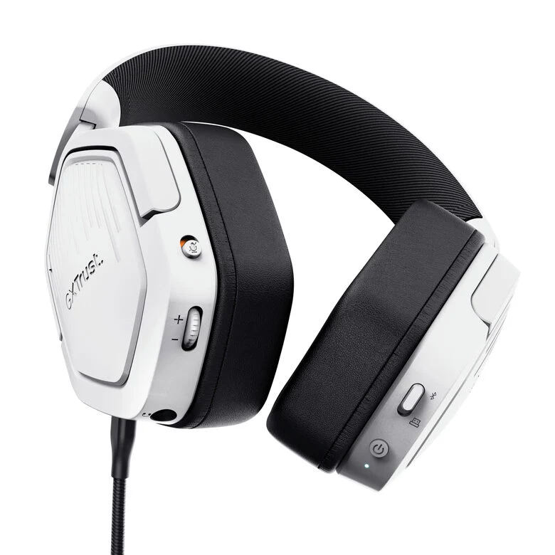 Trust GXT 493W Carus Auricolare Con cavo e senza cavo A Padiglione, Casco Gaming USB Type-C / USB Type-A Bluetooth Bianco