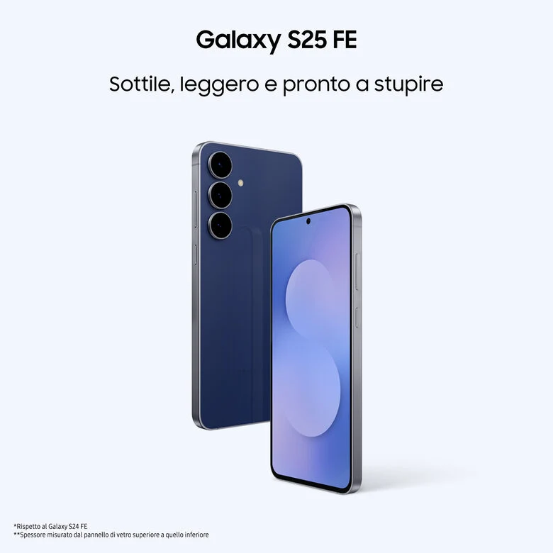 Samsung Galaxy S25 FE, Smartphone AI, Display Dynamic AMOLED 2X 6.7'', Fotocamera 50MP, 8GB RAM, 256GB, Batteria 4.900 mAh, Icyblue