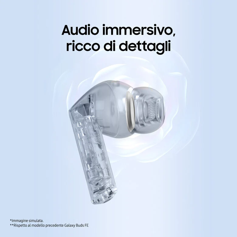 Samsung Galaxy Buds3 FE, Auricolari Wireless, Audio 360, Gemini AI, Grigio