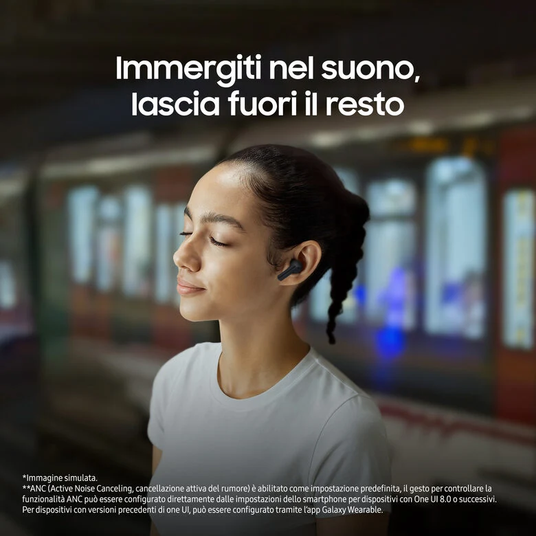 Samsung Galaxy Buds3 FE, Auricolari Wireless, Audio 360, Gemini AI, Grigio