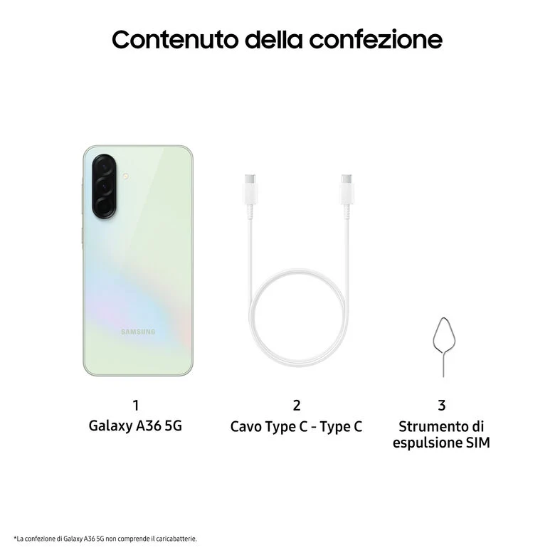 Samsung Galaxy A36 5G, Smartphone con Funzioni intelligenti, Display Super AMOLED 6.7”, 8GB RAM, 256GB, Camera 50MP, Batteria 5.000 mAh, IP67, Awesome Lime