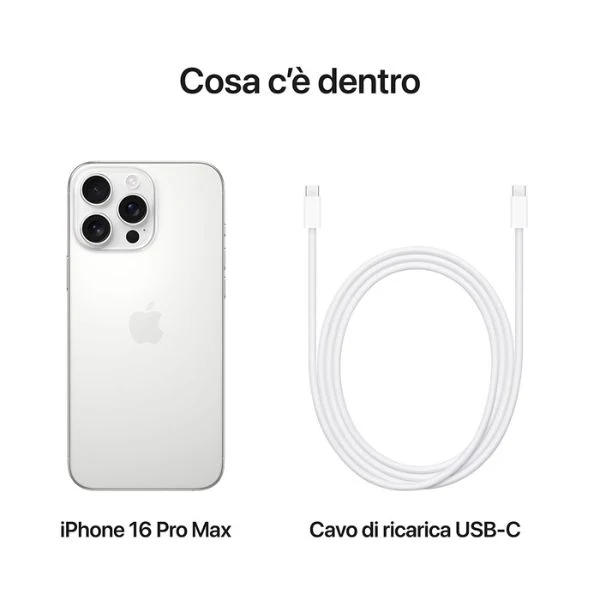 Apple iPhone 16 Pro Max 256GB Chip A18 Pro Titanio Bianco