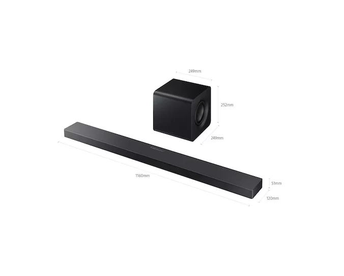 Samsung HW-QS700F/ZF Soundbar, Audio 3.1.2 canali, Subwoofer Wireless, Dolby Atmos