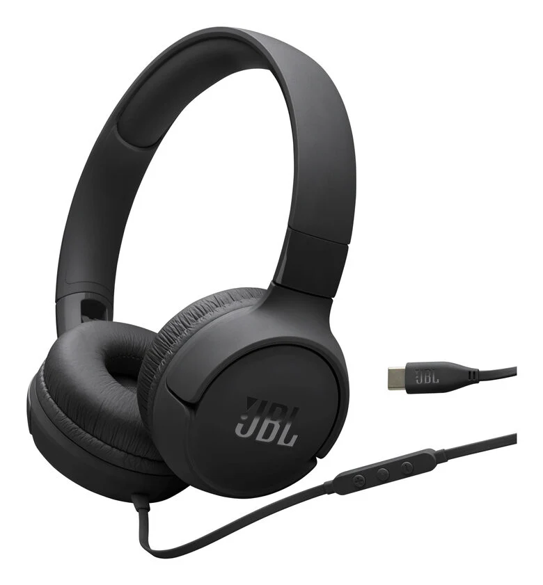JBL Tune 520C USB-C Cuffie Cablato A Padiglione Musica e Chiamate USB tipo-C Nero