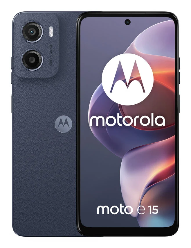 Motorola moto Smartphone e15 (2/64GB, Fotocamera da 32MP + sensore antisfarfallio, Display 6.67" HD+ 90Hz Corning® Gorilla® Glass 3, 5200mAh, MediaTek Helio G81 Extreme, Android 14 Go Editio