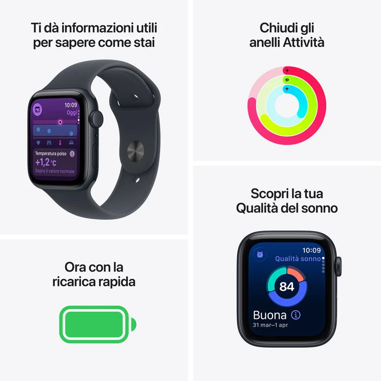 Apple Watch SE (3nd generation) SE 3 GPS + Cellular 40mm Cassa Alluminio Galassia con Sport Band Galassia - M/L