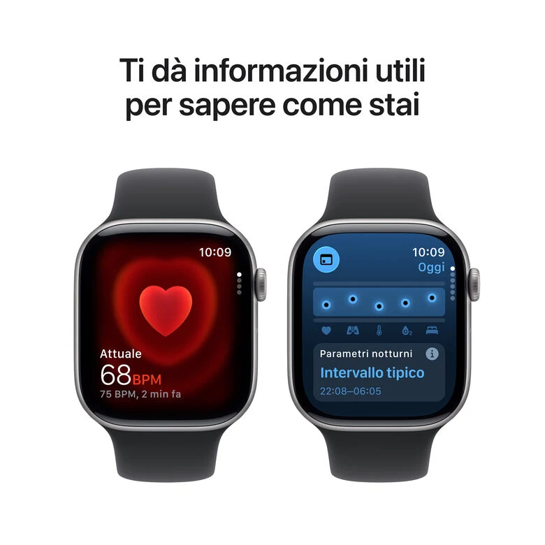 Apple Watch Series 11 GPS 46mm Cassa Alluminio Grigio Siderale con Sport Band Nero - S/M