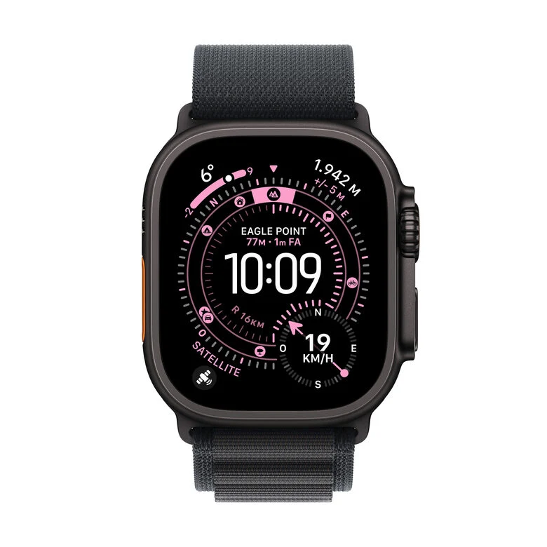 Apple Watch Ultra 3 GPS + Cellular 49mm Cassa Titanio Nero con Alpine Loop Nero- Large