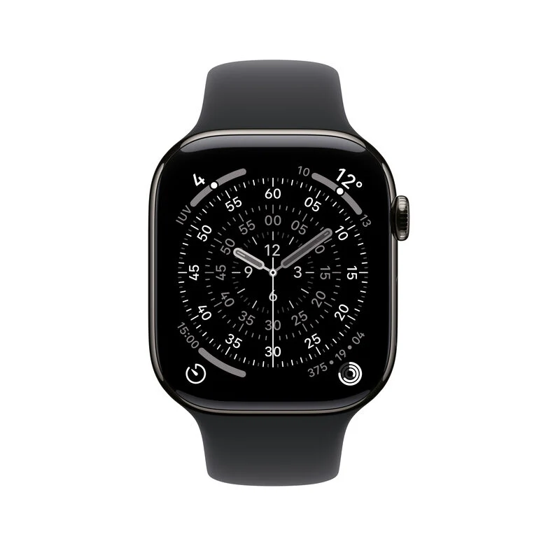 Apple Watch Series 11 GPS + Cellular 46mm Cassa Titanio Ardesia con Sport Band Nero - S/M
