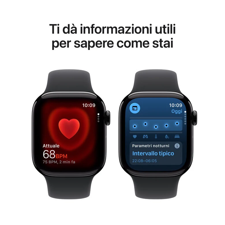 Apple Watch Series 11 GPS 42mm Cassa Alluminio Jet Black con Sport Band Nero - S/M
