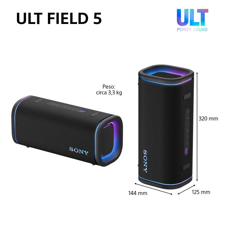 Sony Ult Field 5 Altoparlante portatile stereo Nero