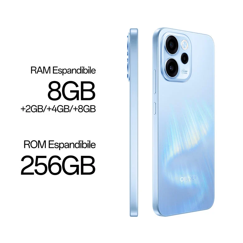 OPPO Reno15 F 5G Smartphone Aurora Blue Box