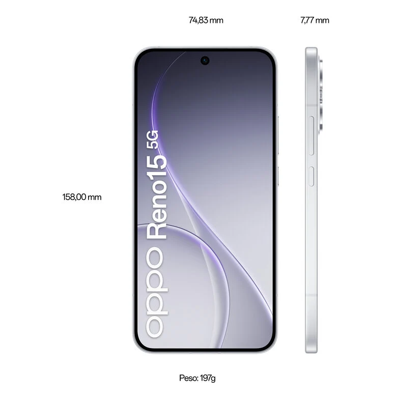 OPPO Reno15 5G Smartphone Aurora White Box
