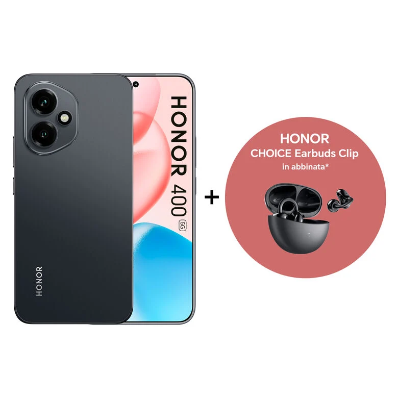 Honor 400 5G + EAR clip 16,6 cm (6.55") MagicOS 9.0 8 GB 512 GB 5300 mAh Nero