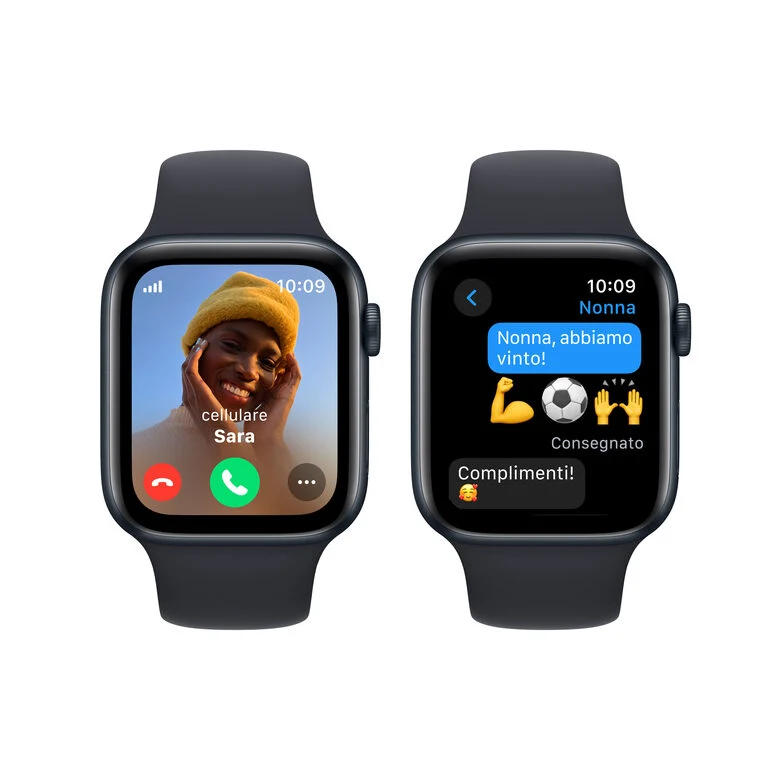 Apple Watch SE GPS + Cellular Cassa 44mm in Alluminio Mezzanotte con Cinturino Sport Mezzanotte - M/L