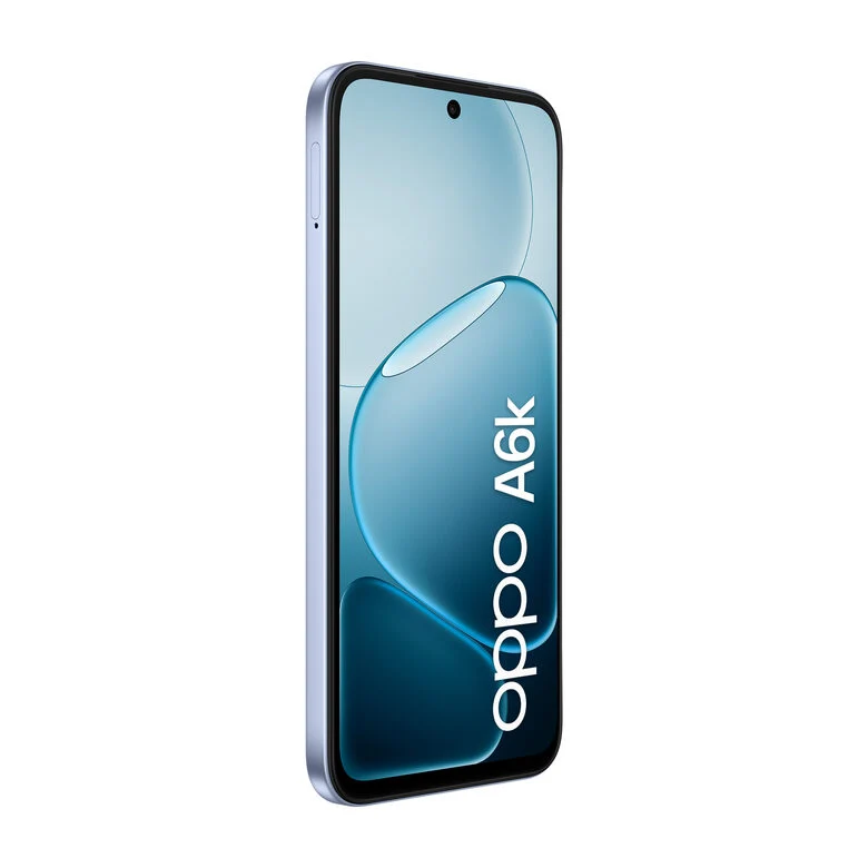 OPPO A6k AI Smartphone, doppia fotocamera 13MP+QVGA, Selfie 5MP, Display 6.75” 120HZ IPS HD+, 6100mAh, RAM 4GB(Esp1GB/2GB/4GB)+ROM 256GB [Versione Italia], Crystal Blue
