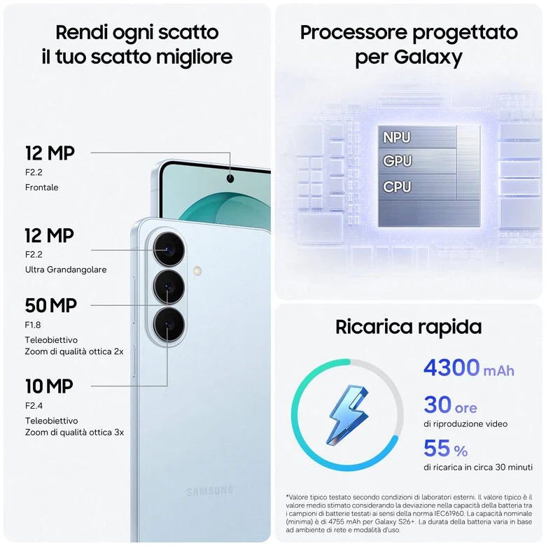Samsung Galaxy S26 Smartphone AI, 512GB, Violet