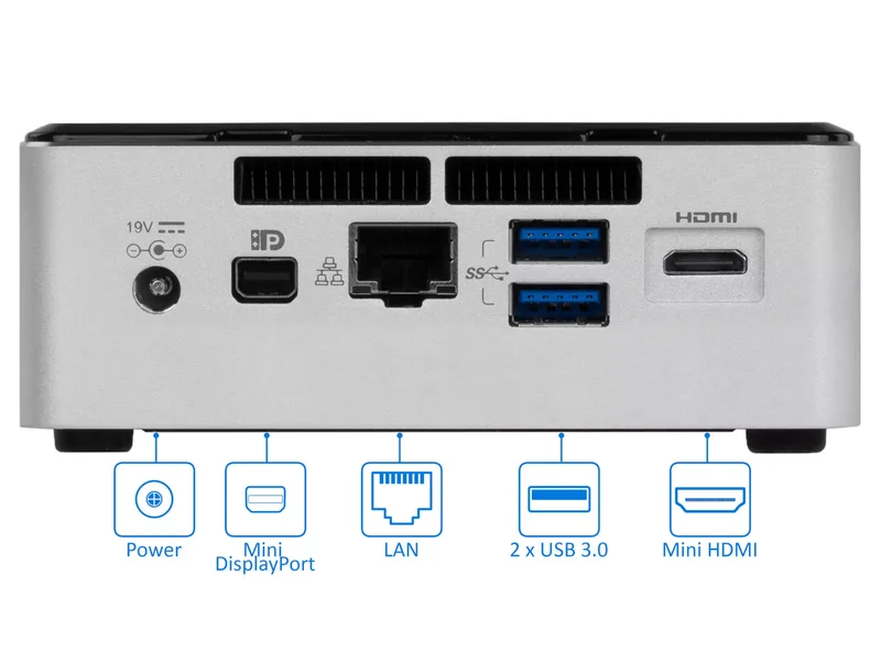 Intel NUC NUC5i3RYH Mini PC | Intel Core i3-5005U | Ram 16GB | SSD 256GB | Wi-Fi Bluetooth HDMI Windows 10 Pro Potente, Versatile e Compatto