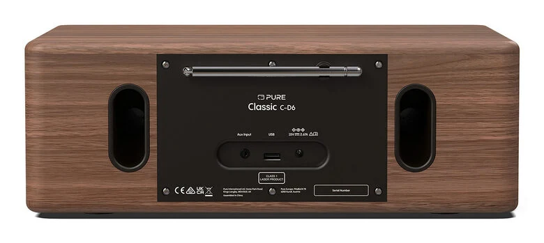 Pure Classic C-D6 Portatile Digitale Nero, Noce