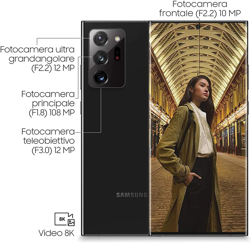 Samsung Galaxy Note 20 Ultra Penna inclusa A+ Come nuovo Exynos 990 6.9″ 3088×1440 pixel 108+12+12Mp 8K Black