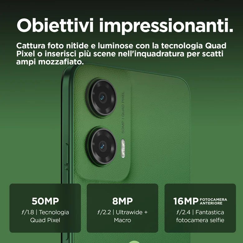 Motorola moto G35 5G 17,1 cm (6.72") Doppia SIM Android 14 USB tipo-C 4 GB 256 GB 5000 mAh Verde