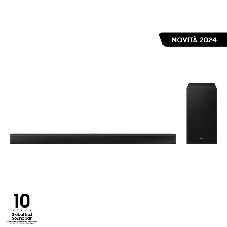 Samsung Soundbar HW-B750D/ZF Serie B, 6 Speaker, Wireless Dolby 5.1ch, Audio a 5.1 Canali, Surround sound expansion, Compatibile con Alexa e Google Assistant Black