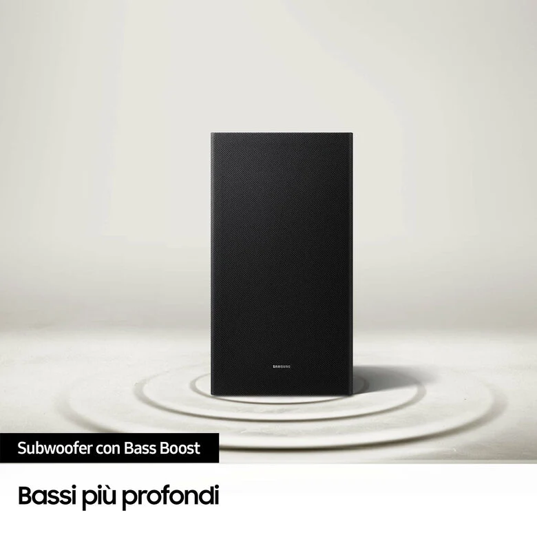 Samsung Soundbar HW-B750D/ZF Serie B, 6 Speaker, Wireless Dolby 5.1ch, Audio a 5.1 Canali, Surround sound expansion, Compatibile con Alexa e Google Assistant Black
