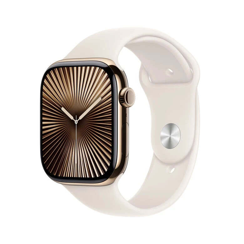 Apple Watch Series 10 Serie 10 GPS + Cellular 46mm Cassa in Titanio color Oro con Galassia Sport Band - S/M