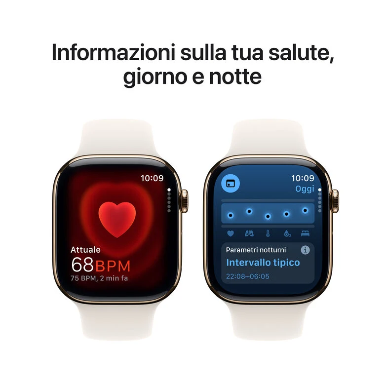 Apple Watch Series 10 Serie 10 GPS + Cellular 46mm Cassa in Titanio color Oro con Galassia Sport Band - S/M