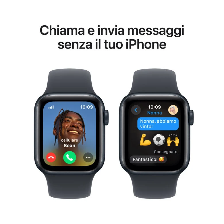 Apple Watch SE GPS + Cellular 40mm Cassa Alluminio Mezzanotte con Mezzanotte Sport Band - S/M
