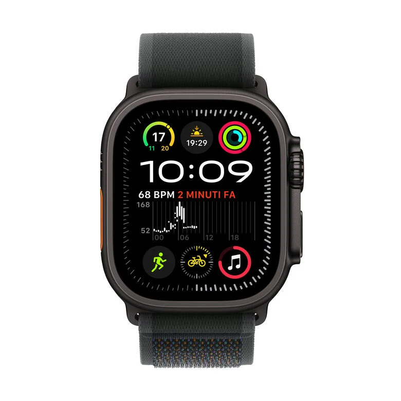 Apple Watch Ultra 2 GPS + Cellular 49mm Cassa Titanio Nero con Nero Trail Loop - S/M