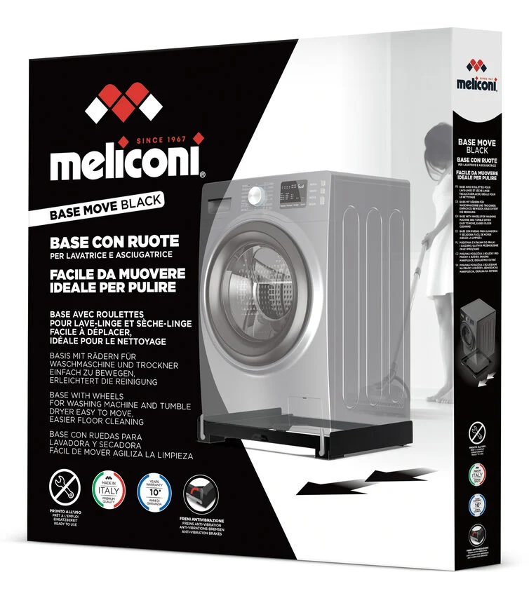 Meliconi Base Move Black Base antivibrazione per lavatrice asciugatrice