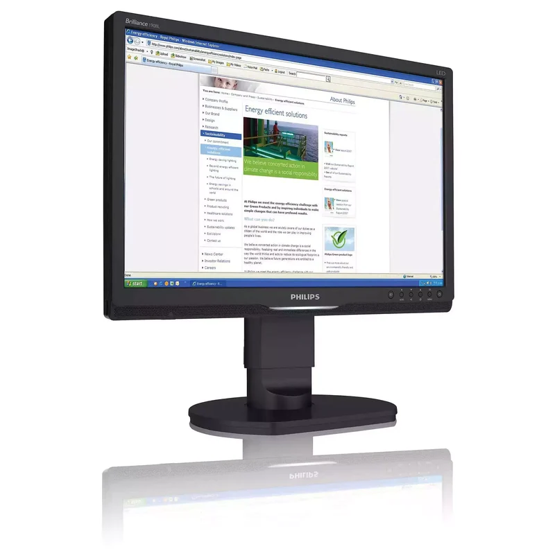 Philips 190BL Monitor LCD a LED 16:10 19" Pollici 1440x900 60Hz Luminosità 250 cd/m² Contrasto 1000:1 Tempo di risposta 5ms VGA DVI USB