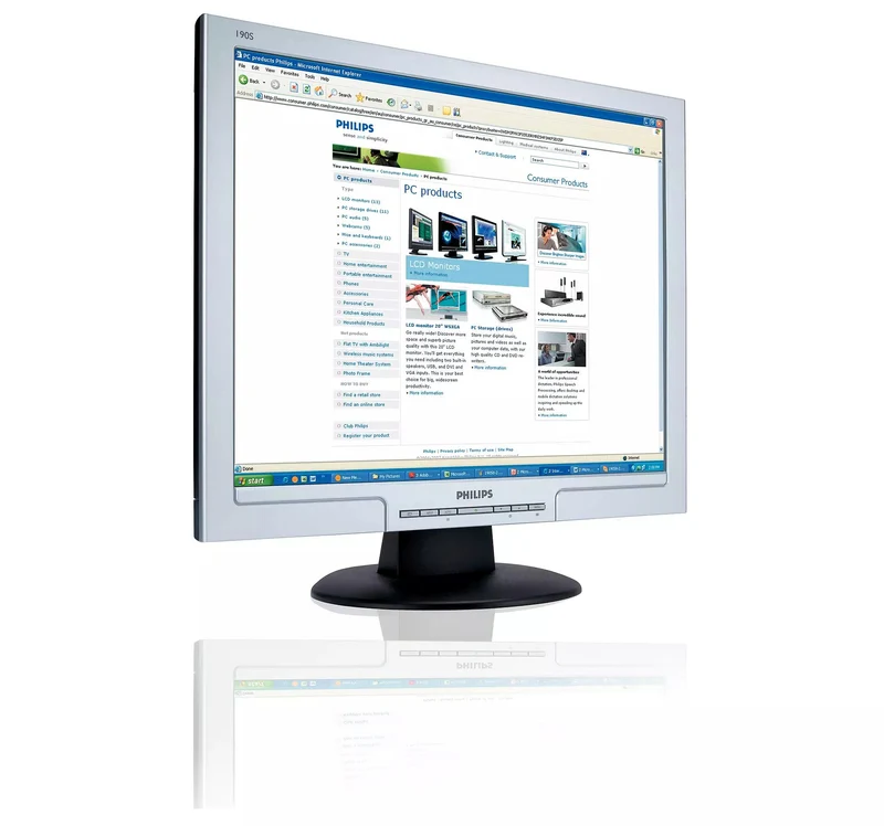 Philips 190S Monitor LCD 19" Pollici 1280x1020 Contrasto 800:1 Luminosità 300 cd/m² Tempo di risposta 5 ms VGA DVI-D