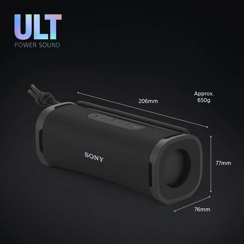 Sony ULT FIELD 1 Speaker portatile wireless Bluetooth con ULT POWER SOUND impermeabile, antipolvere, antiurto, fino a 12 ore Black