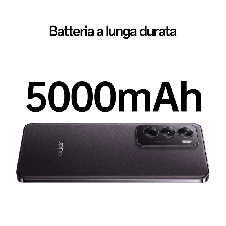 OPPO Reno12 5G AI Smartphone, Tripla fotocamera 50+8+2MP, Selfie 32MP, Display 6.7” 120HZ AMOLED FHD+, 5000mAh, RAM 12GB(Esp4GB/8GB/12GB)+ROM 256GB, [Versione Italia], Black Brown