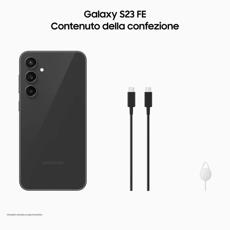 Samsung Galaxy S23 FE Graphite + Buds FE Graphite, Smartphone display Dynamic AMOLED 2X 6.4'', Android 14, Camera 50MP, 8GB RAM, 128GB, Cuffie Bluetooth True Wireless (ANC)
