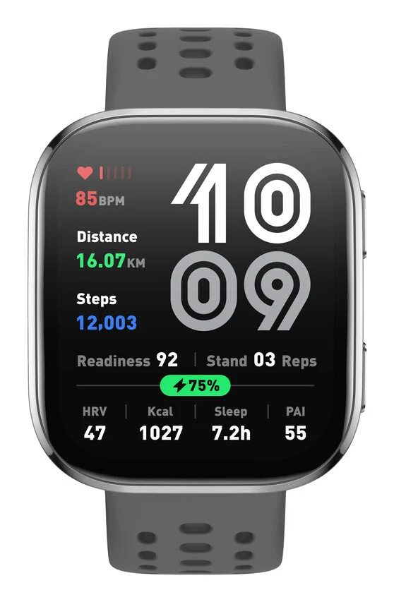 Amazfit Bip 6 Charcoal 5 cm (1.97") AMOLED Digitale 390 x 450 Pixel Touch screen Argento GPS (satellitare)
