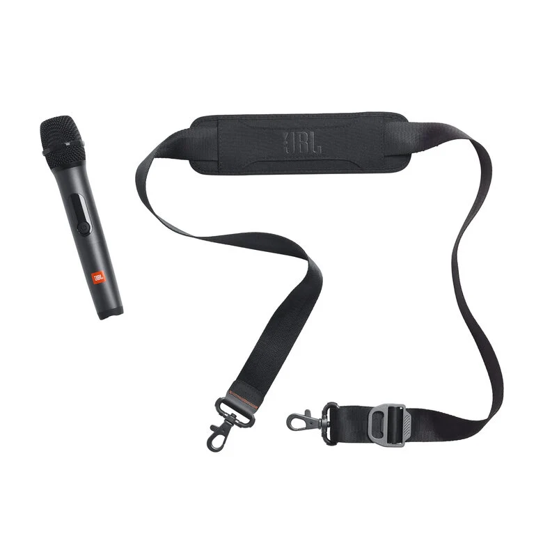 JBL PartyBox On-the-Go Essential Speaker Portatile Wireless per Feste, con Luci Integrate e Bassi Profondi, Protezione Splashproof IPX4, Microfono Wireless, Tracolla per Trasporto, Nero
